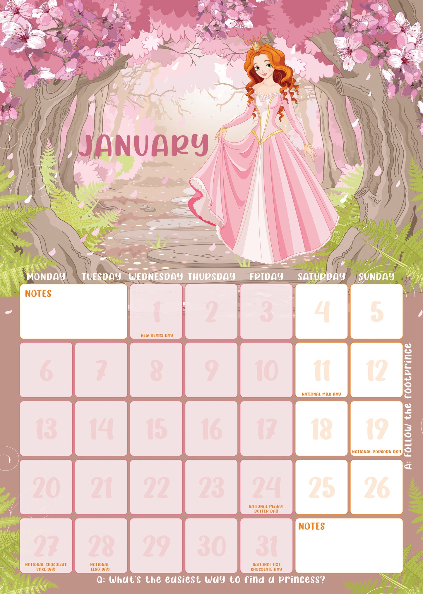 Children's 2025 Princess Calendar