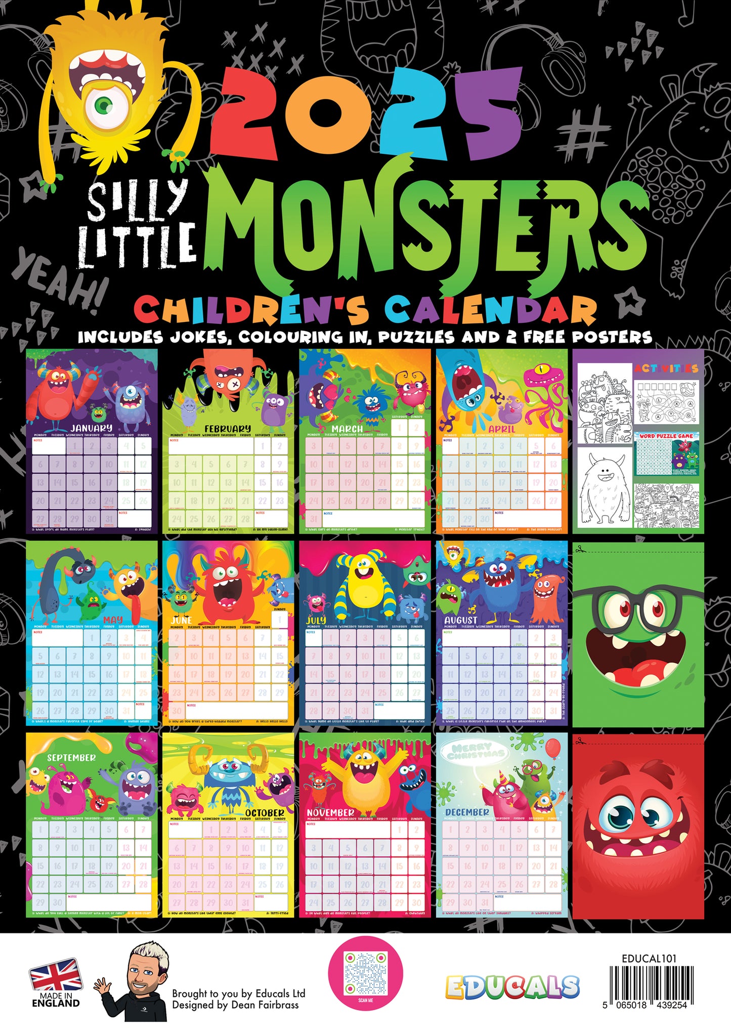 Children's 2025 Silly Little Monsters Calendar