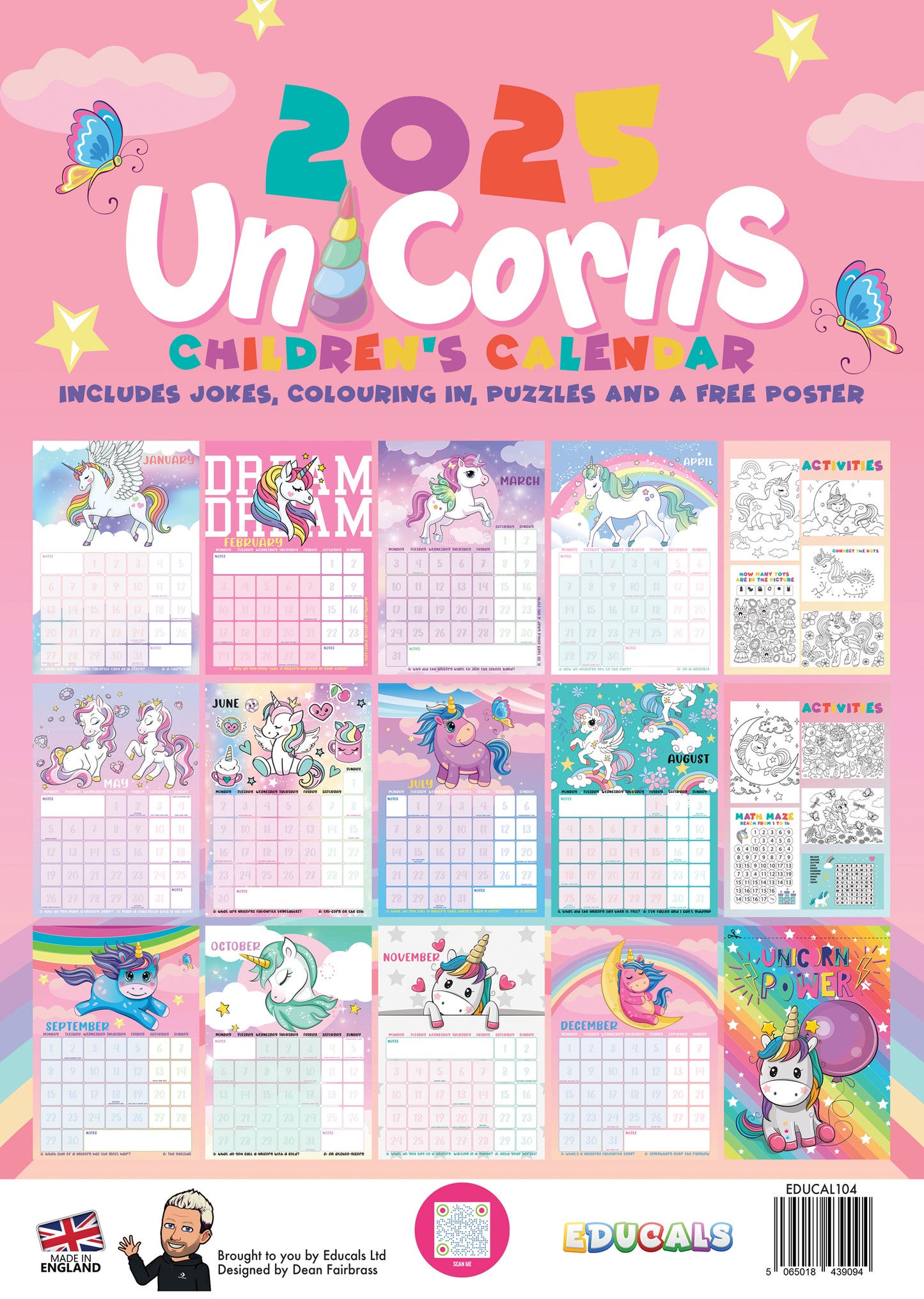 Children's 2025 Unicorns Calendar