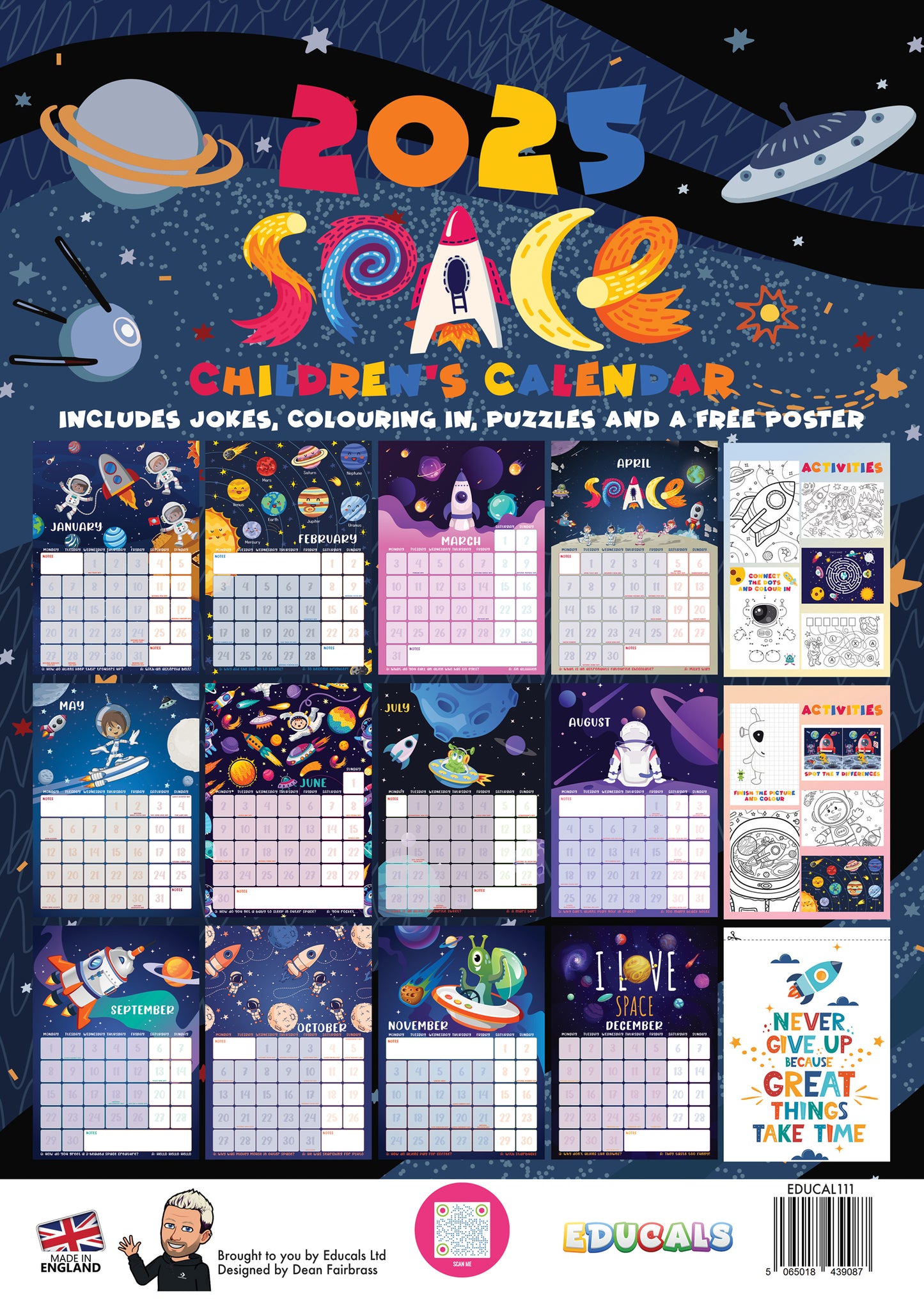 Children's 2025 Space Calendar