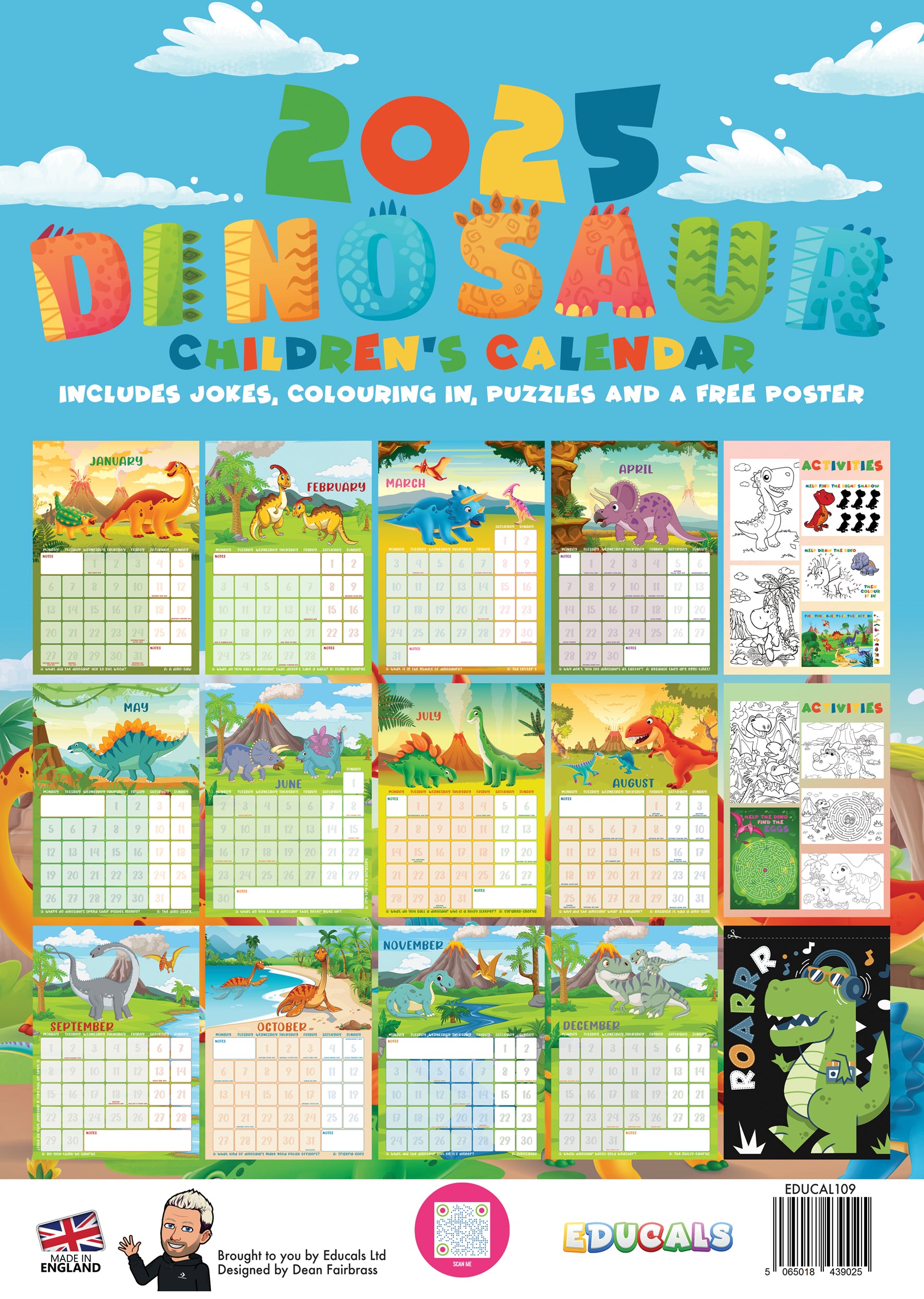 Children's 2025 Dinosaurs Calendar – EduCals children-s-2025-dinosaurs-calendar-educals